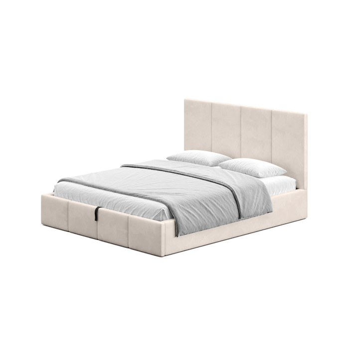 Polsterbett in Creme für Schlafzimmer